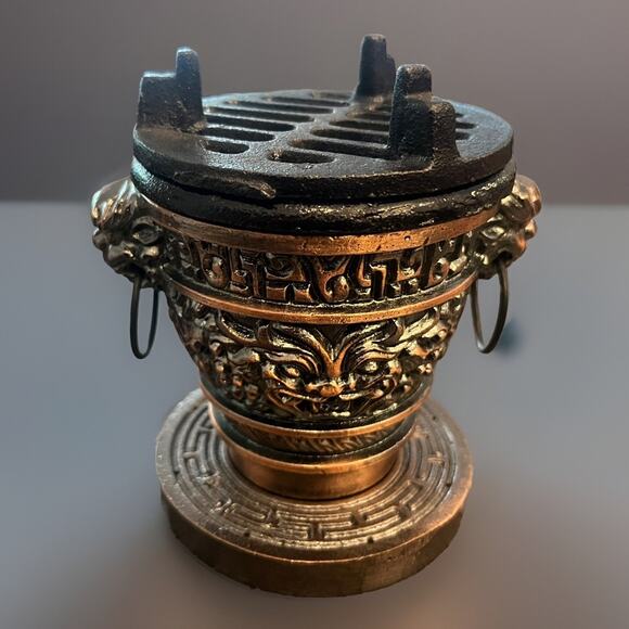 VTG New Sang Kung Lucky Star Dragon Hibachi Copper Stove Taiwan - Really NICE!! - Picture 1 of 9